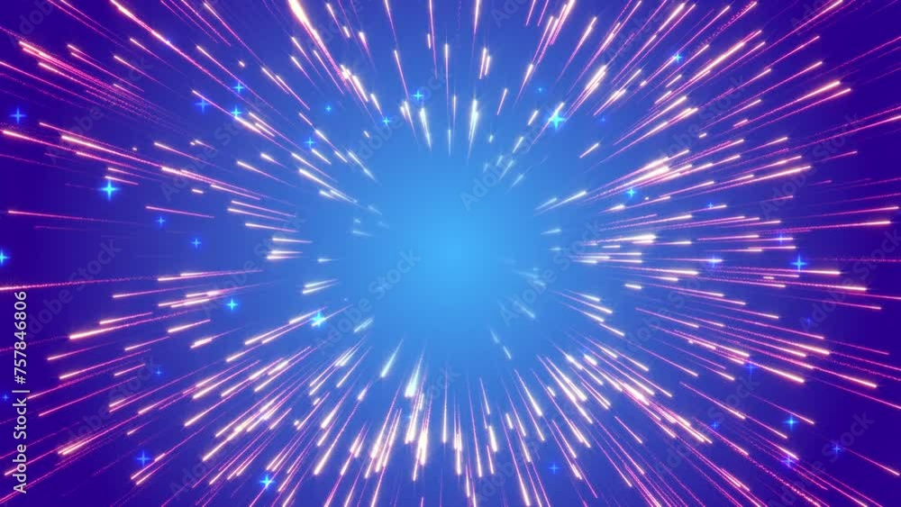 Abstract background with bright rays of gold particles on a blue background. Glowing lines of particles leaving behind dust. Flying stars sparkle particles. looping animation Abstract background with bright rays of gold particles on a blue background. Glowing lines of particles leaving behind dust. Flying stars sparkle particles. looping animation