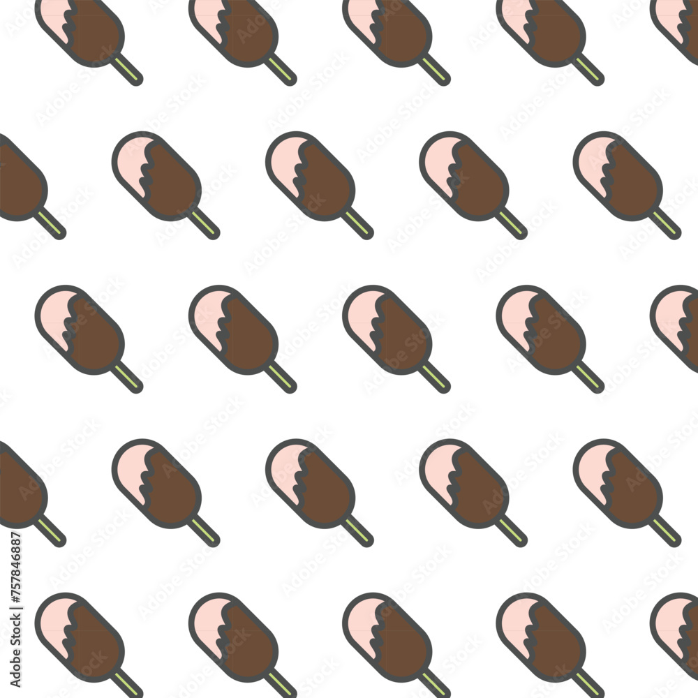 Vector Ice cream seamless pattern isolated on white background. Vector Ice cream seamless pattern isolated on white background.