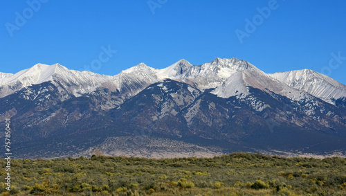 Canvas Print blanca peak and the spectacular sangre de cristo  mountains on a sunny winter da