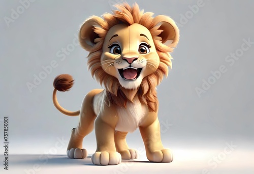 cartoon lion cub with a smile