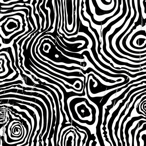 seamless black and white tree ring pattern design.