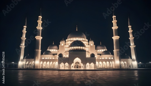 blue mosque at night