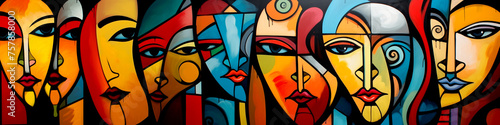 Graffiti Colorful Women - Cubism © PETR BABKIN