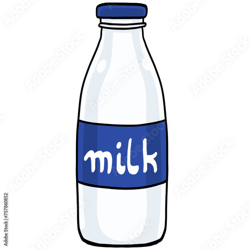 Milk Bottle Traditional Glass Vector Illustration