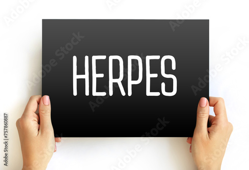 Herpes text quote on card, health concept background photo