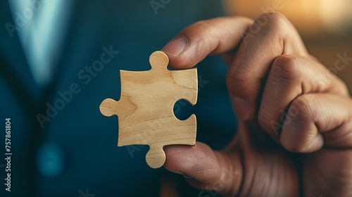 Person with Puzzle Piece Symbolizing Problem Solving and Strategy, Puzzle piece, problem solving, person photo