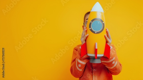 Person with Rocket Symbolizing Launch and Progress, Rocket, launch, person photo