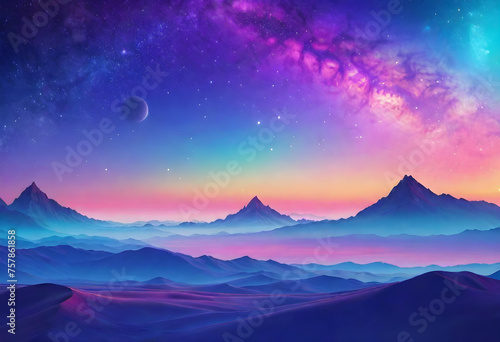 Galactic Gradient Landscape  Landscape  Galactic  Space  Universe  Cosmos  Gradient  Stars  Nebula  Astronomy  Outer Space  Fantasy  Sci-Fi  Astral  Sky  AI Generated