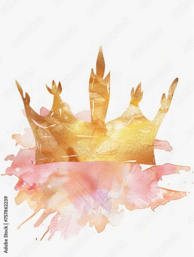 Fototapeta premium Golden Royal Crowns: King and Queen Generative AI