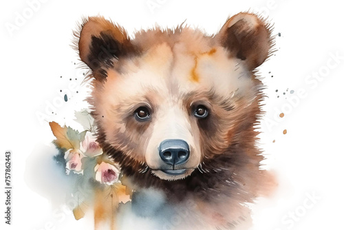 bear Portrait cute illustration baby watercolor © akk png