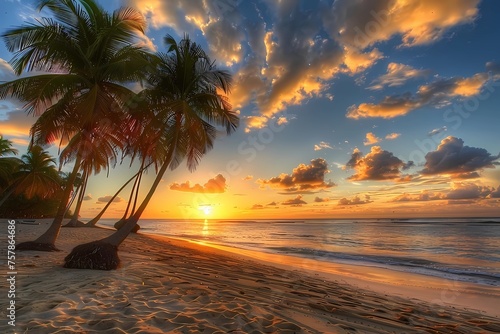 Tropical Beach Sunset Paradise