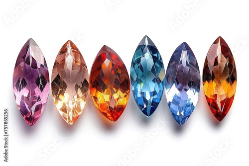Gemstone on black shine color, Collection of many different natural gemstones amethyst, lapis lazuli, rose quartz, citrine, ruby, amazonite, moonstone, labradorite, chalcedony, blue topaz photo