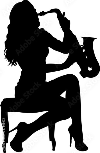 Jazz Musician Silhouette Collection For Design Element Templet