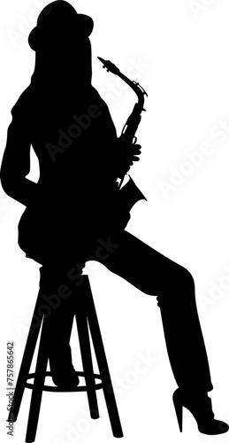 Jazz Musician Silhouette Collection For Design Element Templet