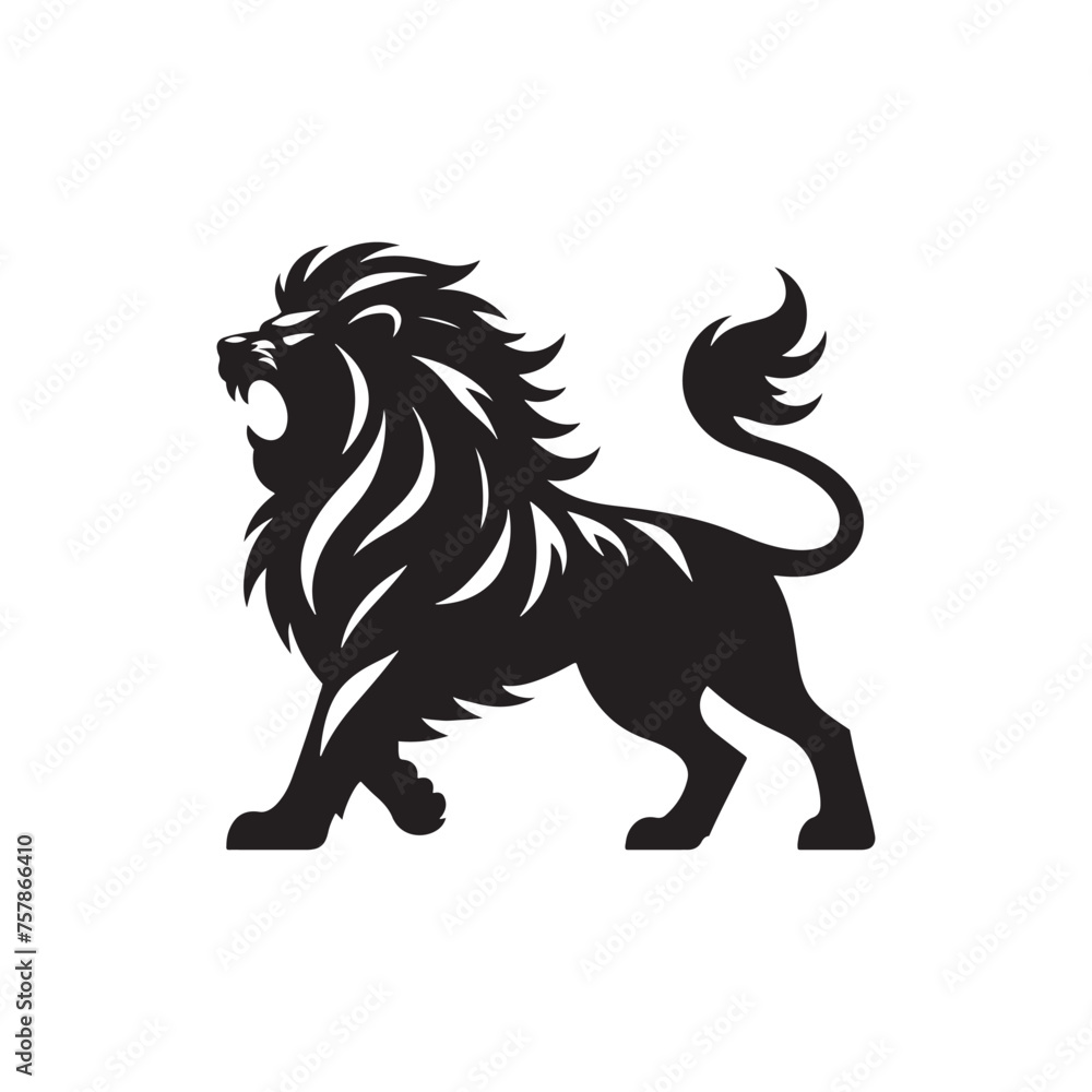 Vector Lion Silhouette Roaring with Intensity in Striking Anger for Graphic Design and Illustration Projects., Angry lion vector, Roaring lion Illustration. Vector Lion Silhouette Roaring with Intensity in Striking Anger for Graphic Design and Illustration Projects., Angry lion vector, Roaring lion Illustration.