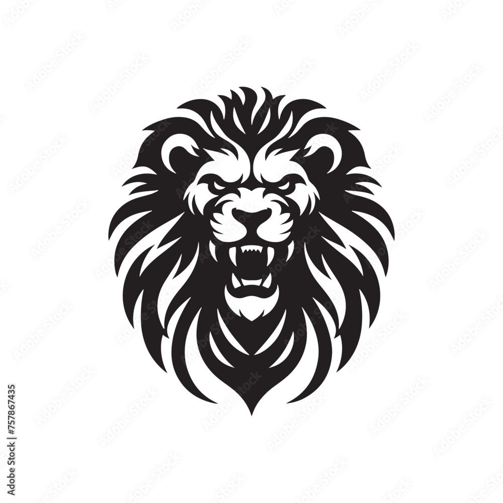 Vector Lion Silhouette Roaring with Intensity in Striking Anger for Graphic Design and Illustration Projects., Angry lion vector, Roaring lion Illustration. Vector Lion Silhouette Roaring with Intensity in Striking Anger for Graphic Design and Illustration Projects., Angry lion vector, Roaring lion Illustration.