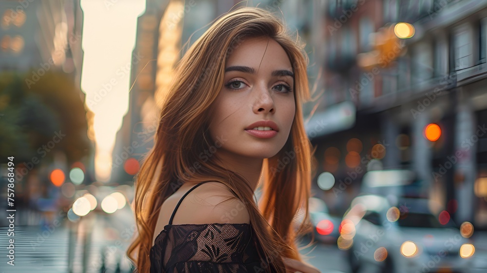 Beautiful American Model in Cityscape Background, Beauty, American model, cityscape Beautiful American Model in Cityscape Background, Beauty, American model, cityscape