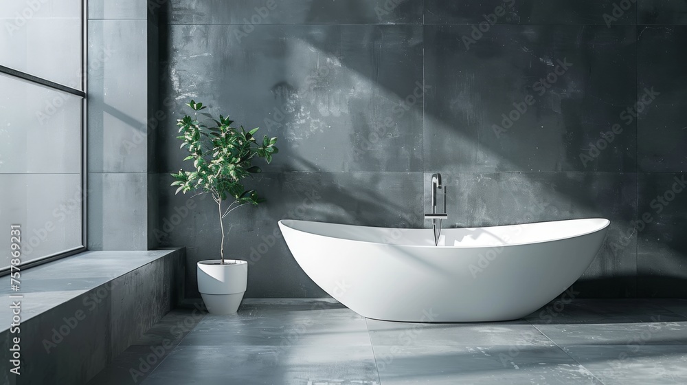 Simplicity and sophistication converge in a minimalist bathroom, characterized by its sleek lines and the presence of a singular, refined faucet Simplicity and sophistication converge in a minimalist bathroom, characterized by its sleek lines and the presence of a singular, refined faucet
