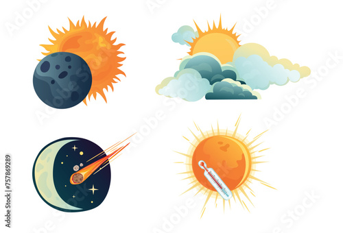 Set of changes in the sky solar eclipse