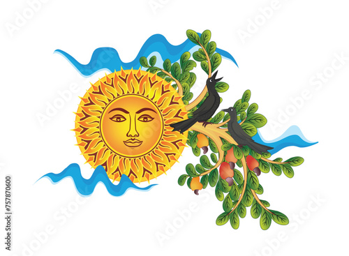 Traditional Sinhala New Year in Sri lanka. Sinhala and Tamil New Year Icon, Vector illustration art