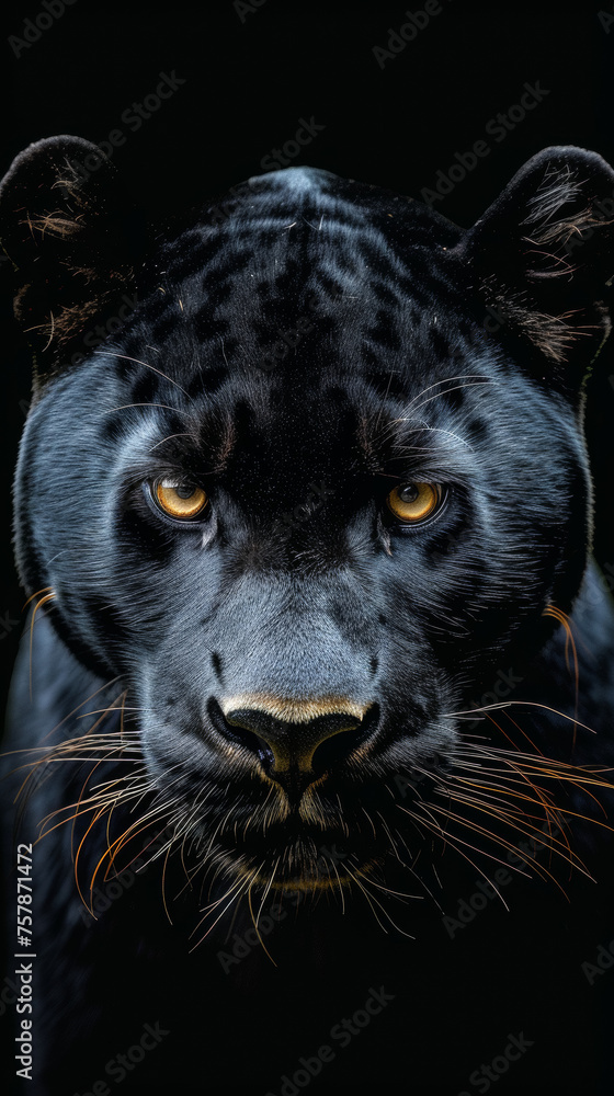 a fierce pantera staring at the camera with intense powerful eyes