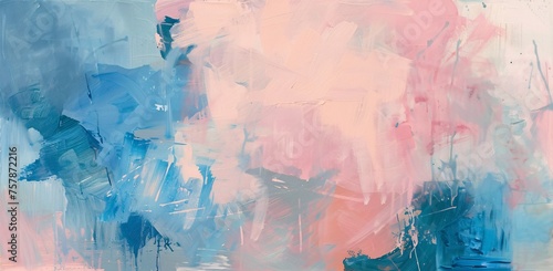 Pink and Blue Abstract Artwork Generative AI