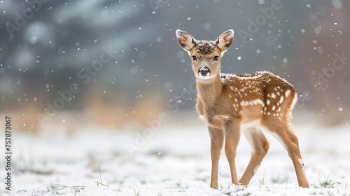 Frosted Fawn A Snowy December Morn Generative AI © Mandeep
