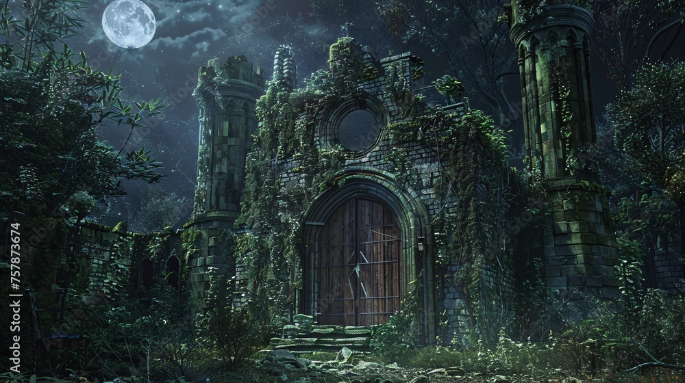 Midnight Castle A Gothic Nighttime Adventure Generative AI