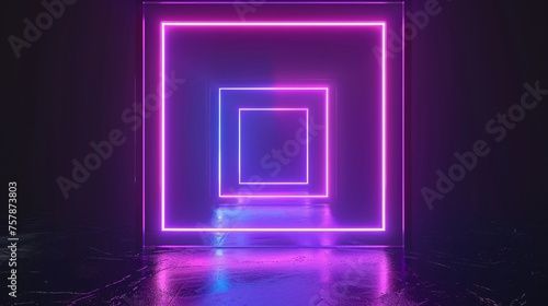 Purple Neon Tunnel A Glowing Pathway to the Future Generative AI