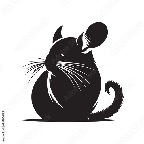 Charming Chinchilla: Chinchilla vector Silhouette Illustration Perfect for Nature, Pet, and Animal Lover Projects.