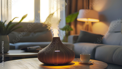 Aroma lamp on table