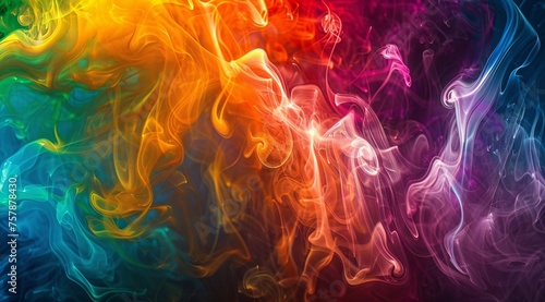 Colorful Smoke Clouds A Vibrant Tribute to the Monthly Art Exhibit Generative AI photo