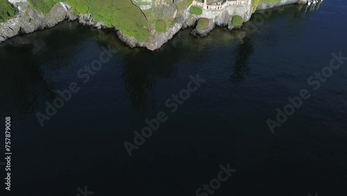 Aerial view of Villa Balbianello peninsula on Lake Como photo