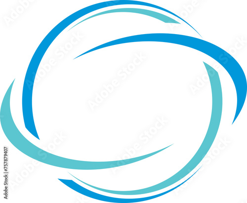  round abstract globe orbit logo abstract blue circle