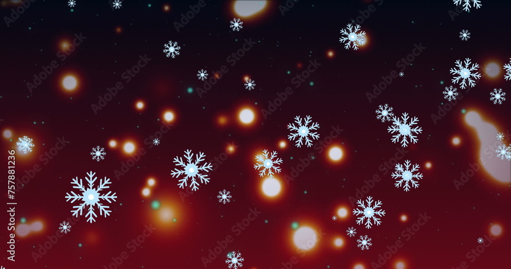 Obraz premium Image of stars falling and glowing lights on dark background