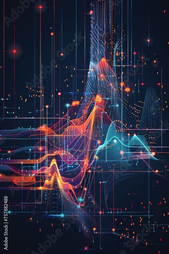 Abstract Data Visualization,Book Cover Insightful Data Visions - Unraveling Patterns and Trends