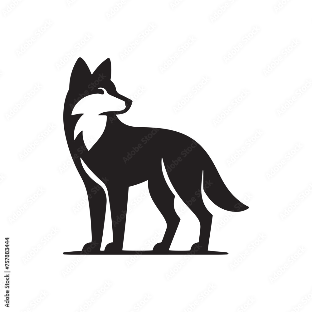Fototapeta premium Dingo Silhouette Vector: Dynamic Designs for Wildlife Enthusiasts and Creative Projects, Dingo vector, Dingo Illustration.