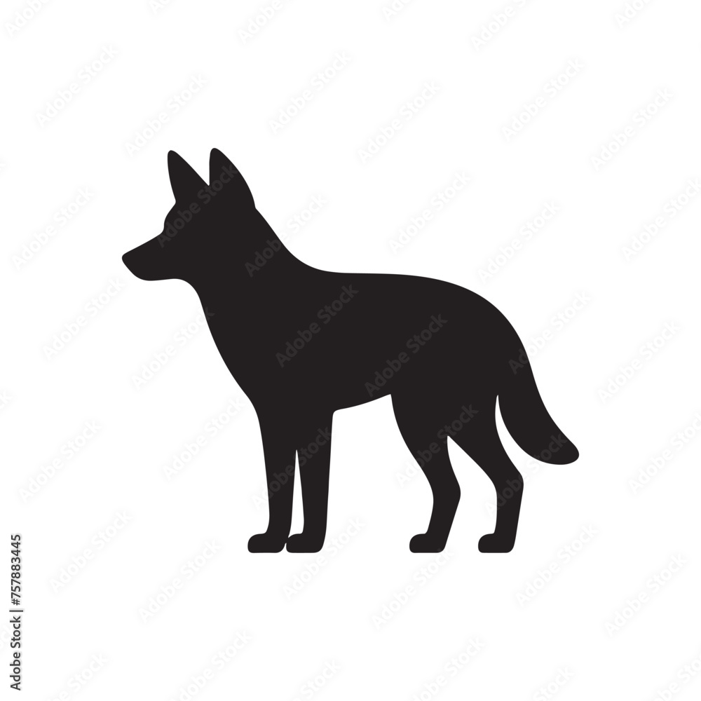 Dingo Silhouette Vector: Dynamic Designs for Wildlife Enthusiasts and Creative Projects, Dingo vector, Dingo Illustration.