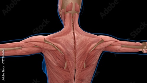 human female muscle anatomy for medical concept 3d rendering photo