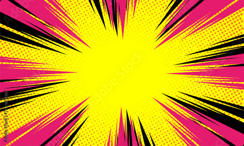 comic abstract burst background with radial effect