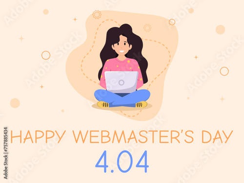 Happy Webmaster's Day poster with girl