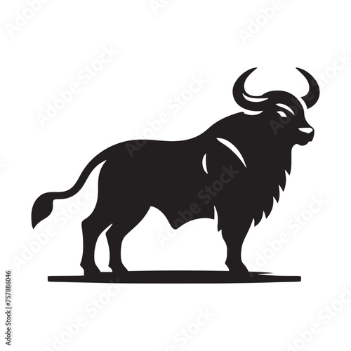 Gaur Silhouette Vectors: Majestic Wild Bull Designs for Wildlife Enthusiasts and Creative Projects. Gaur Vector, Gaur Illustration.