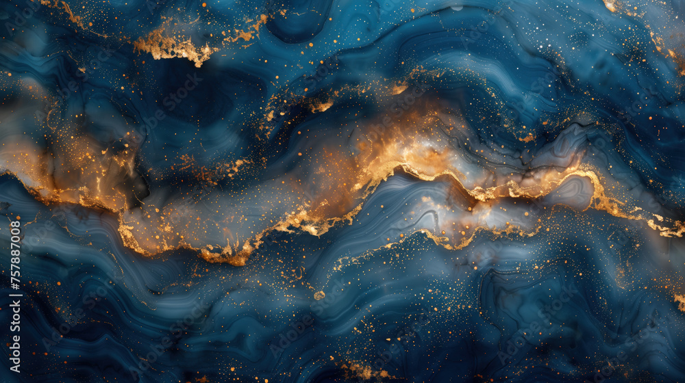 Blue and Gold Marble Background Blue and Gold Marble Background