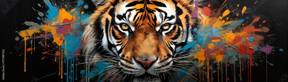 A tiger as a graffiti artist