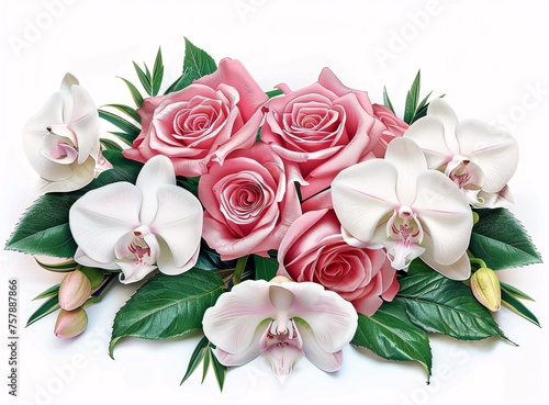 Pink Roses in a Bouquet A Perfect Match for Valentine s Day Generative AI