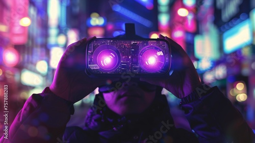 Purple VR Goggles Experience the Future of Entertainment Generative AI © Aryan