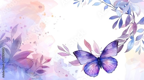 watercolor wedding card with delicate floral arrangements ,generative ai, 