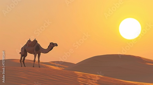 Sunset Camel Ride A Monthly Event for Adventure Seekers Generative AI