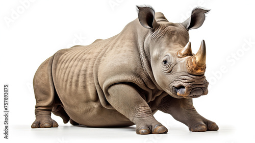 Sitting Rhino Isolated on white background ©  Mohammad Xte