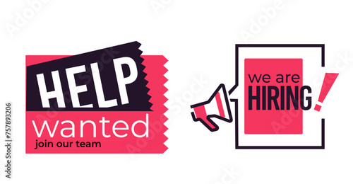 Help wanted, join our team, recruitment banner